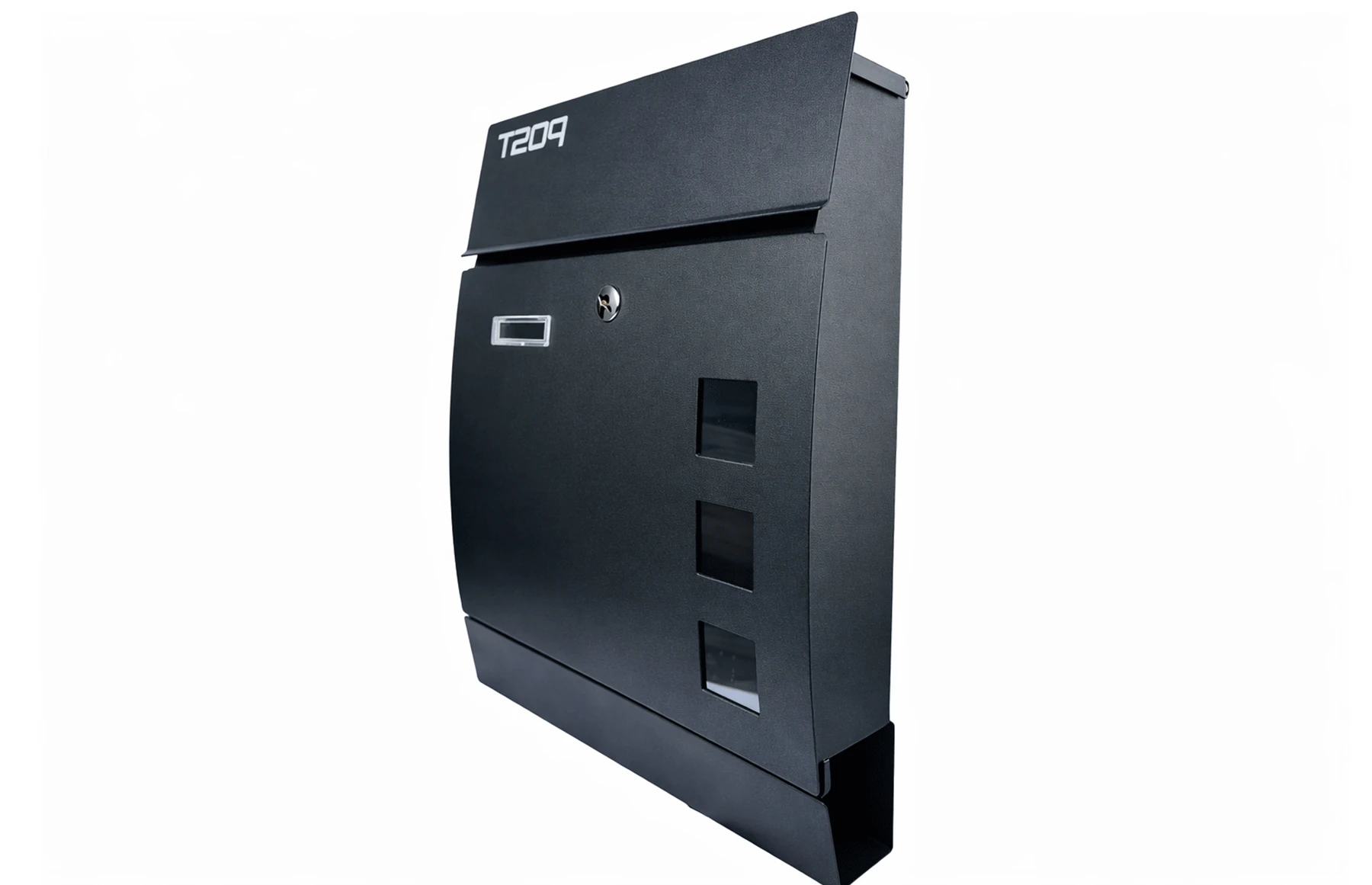Cutie postala otel zincat, Design Modern, Negru
