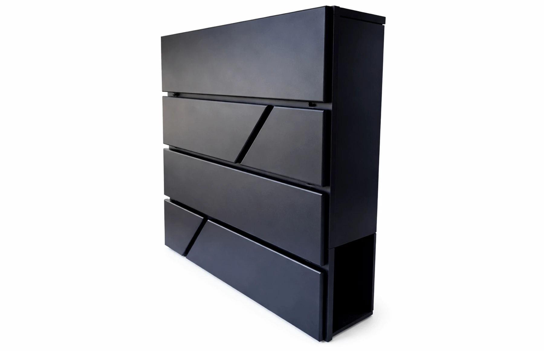 Cutie postala otel zincat, Design Modern, Negru