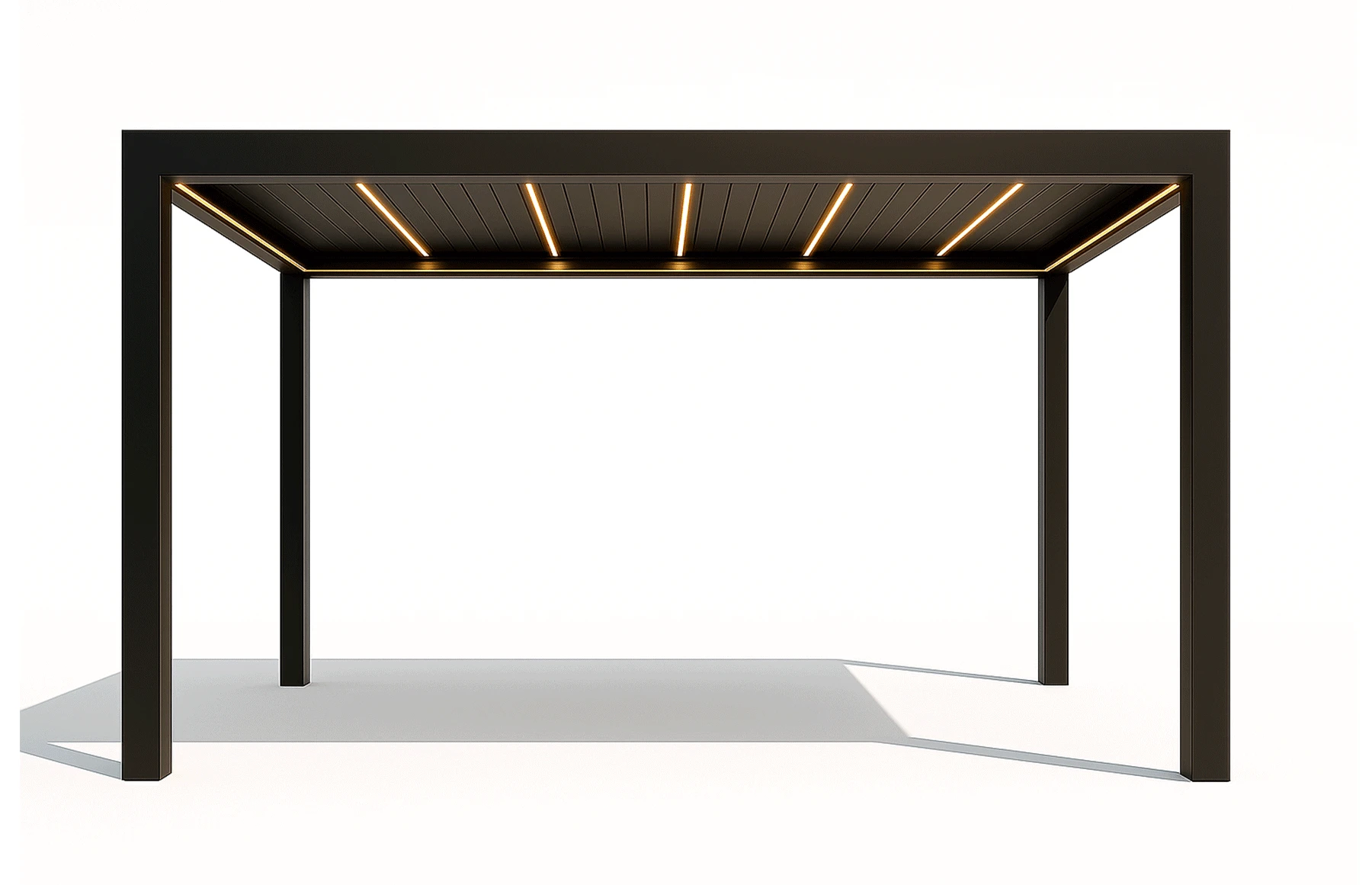 Pergola Bioclimatica Deluxe 2.0, Aluminiu, 3x4m, LED Lumina Calda, Gri Antracit