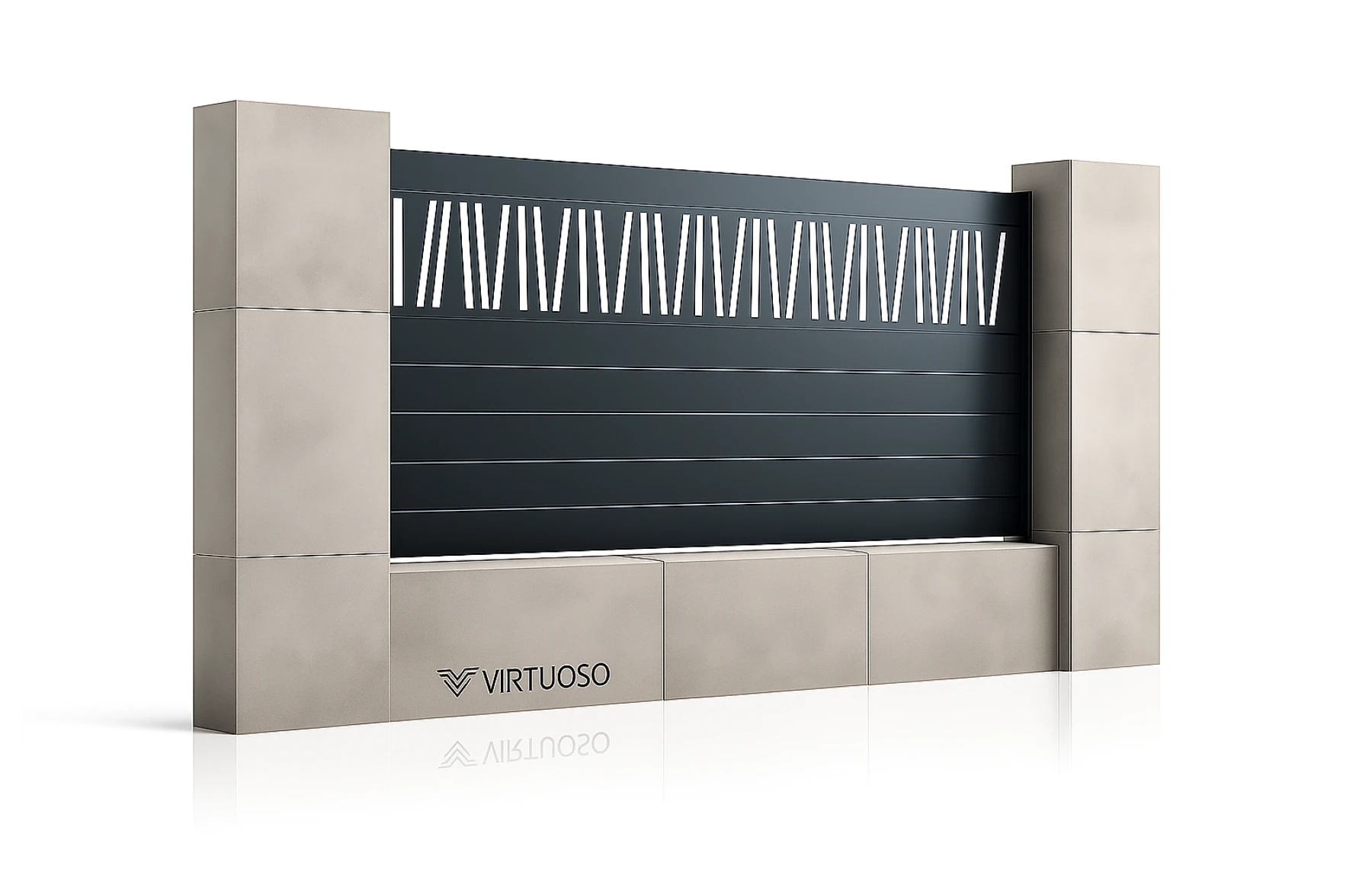 Gard metalic din aluminiu, model Poseidon, 2000 x 1800 mm