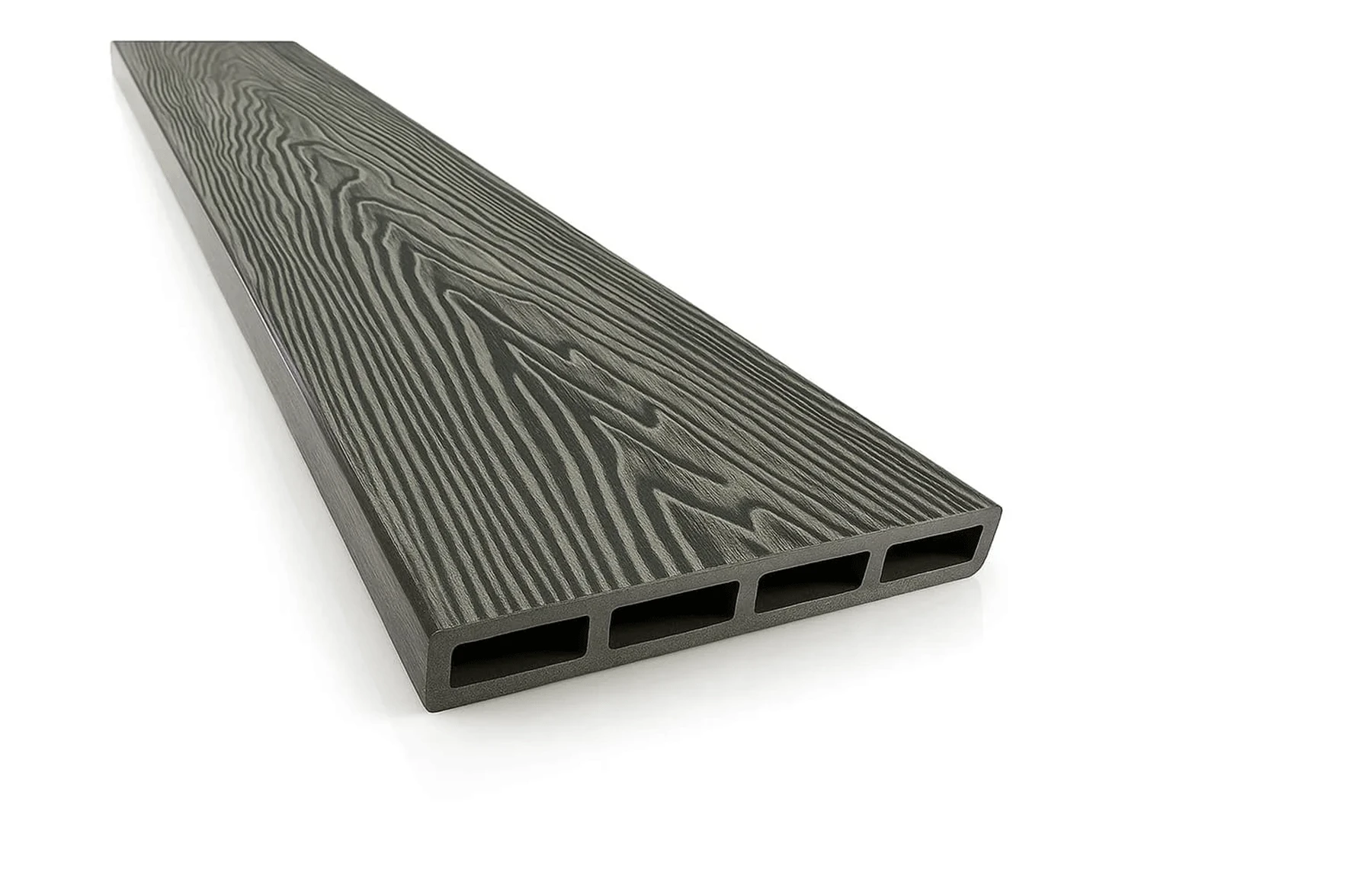 Placa de gard 3D, din compozit de lemn si plastic WPC, culoare gri inchis, 150 x 20 mm, lungime 2m sau 4 m
