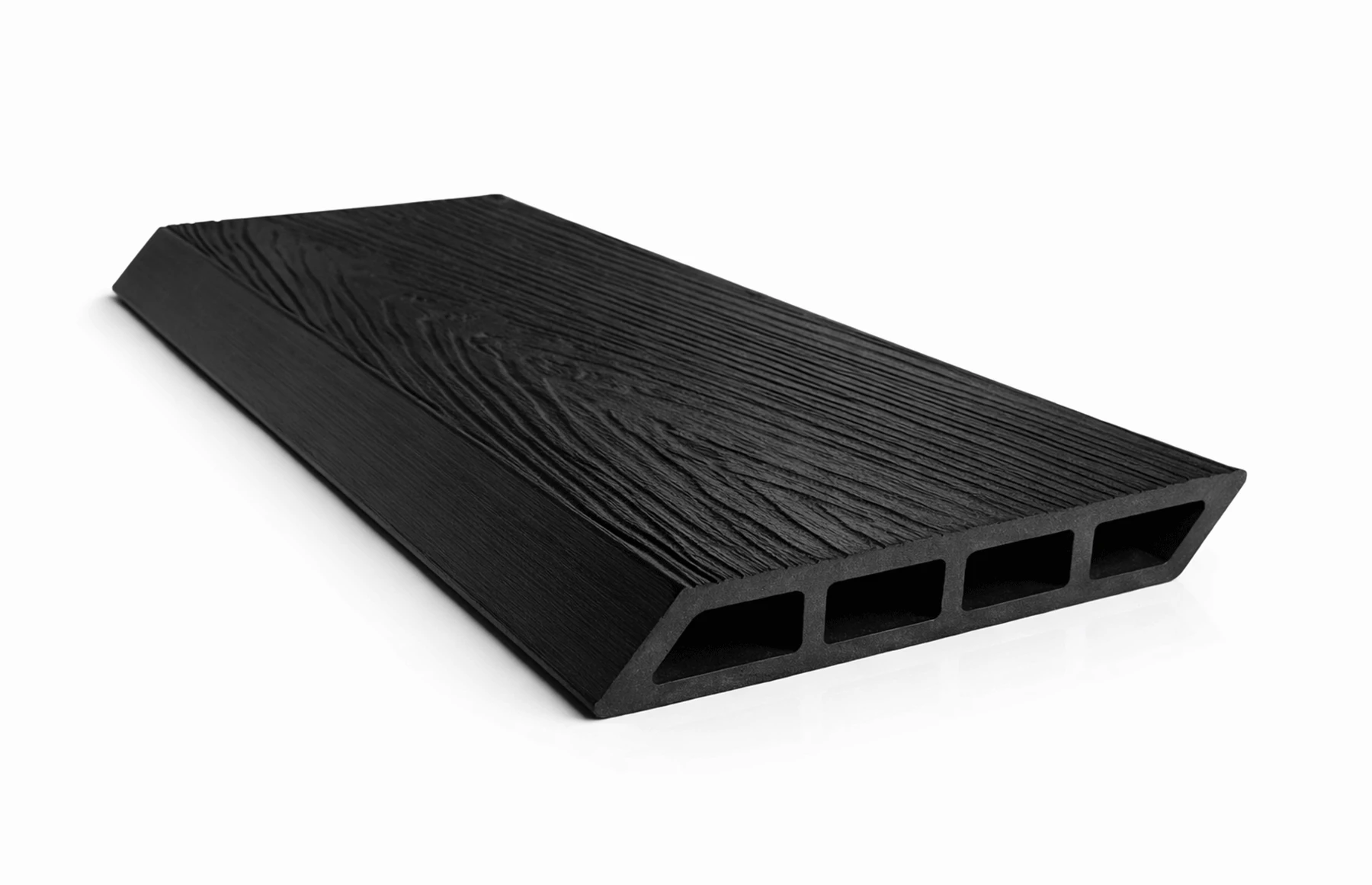 Placa gard WPC forma romb, 3D, culoare Negru, Dimensiune 120x4000mm, Grosime  20.5mm