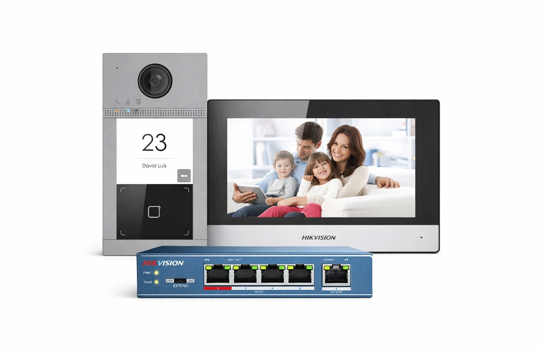 Kit videointerfon WiFi Hikvision DS-KIS604-S(C), 2 MP, 7 inch, Mifare, 2.4 GHz