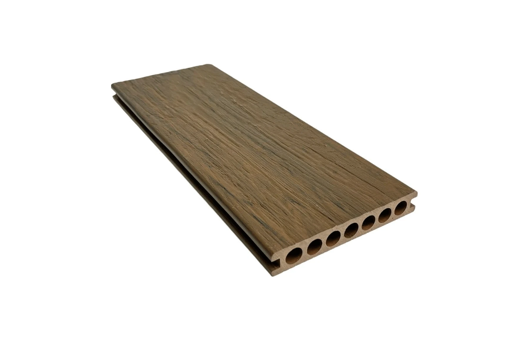 Placa WPC decking antichizat /dungi stejar inchis, gol rotund Dimensiune: 146x22.8mm, Lungime: 3800mm