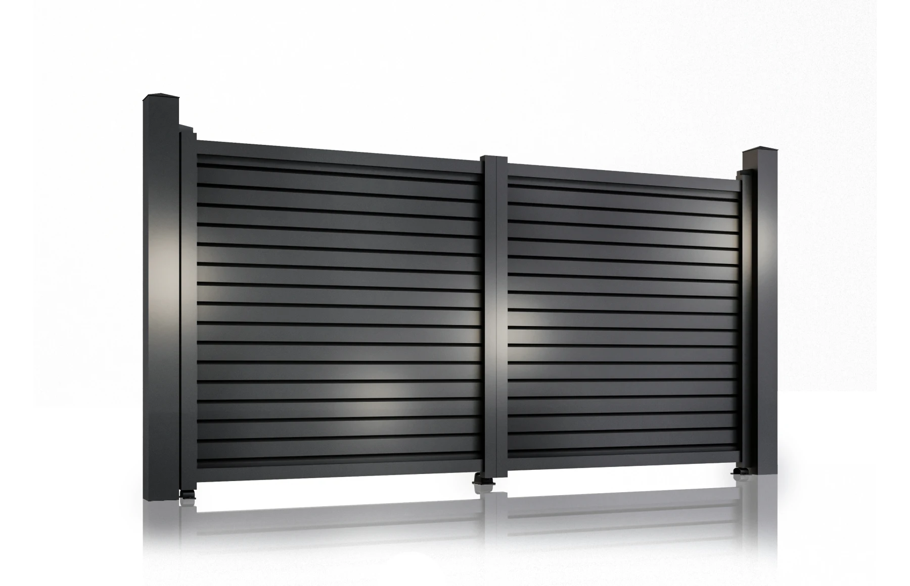 Poarta auto batanta, aluminiu, 4000x1800mm, gri antracit, model Jaluzea Deluxe