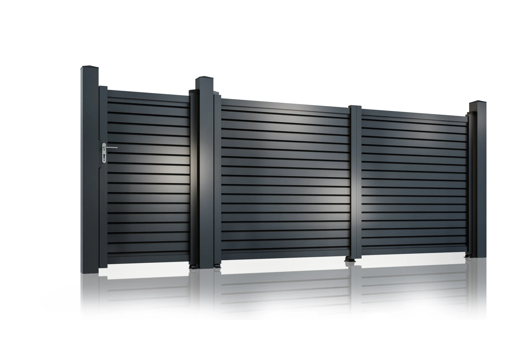 Set porti metalice din aluminiu, gri antracit, model Jaluzea Deluxe 