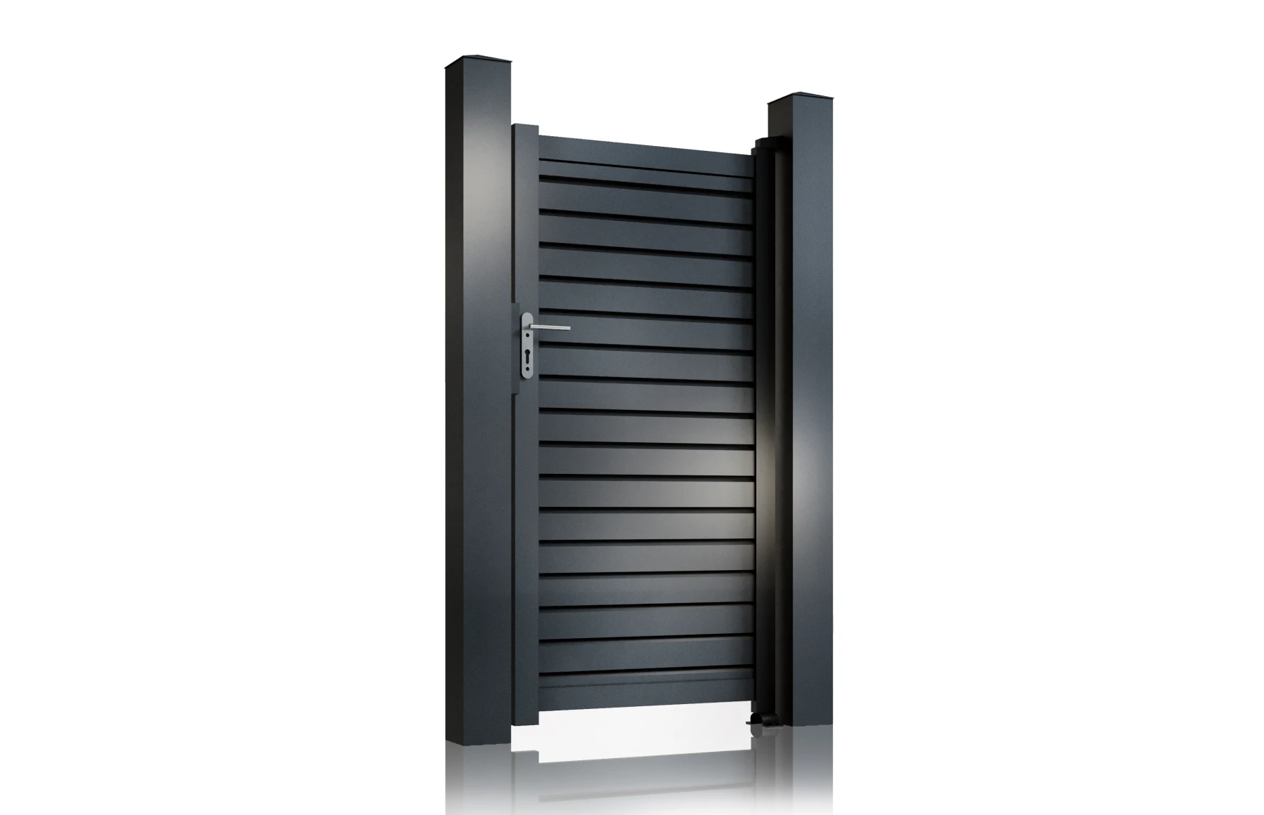 Poarta pietonala metalica din aluminiu 900x2000mm, gri antracit, model Jaluzea Deluxe