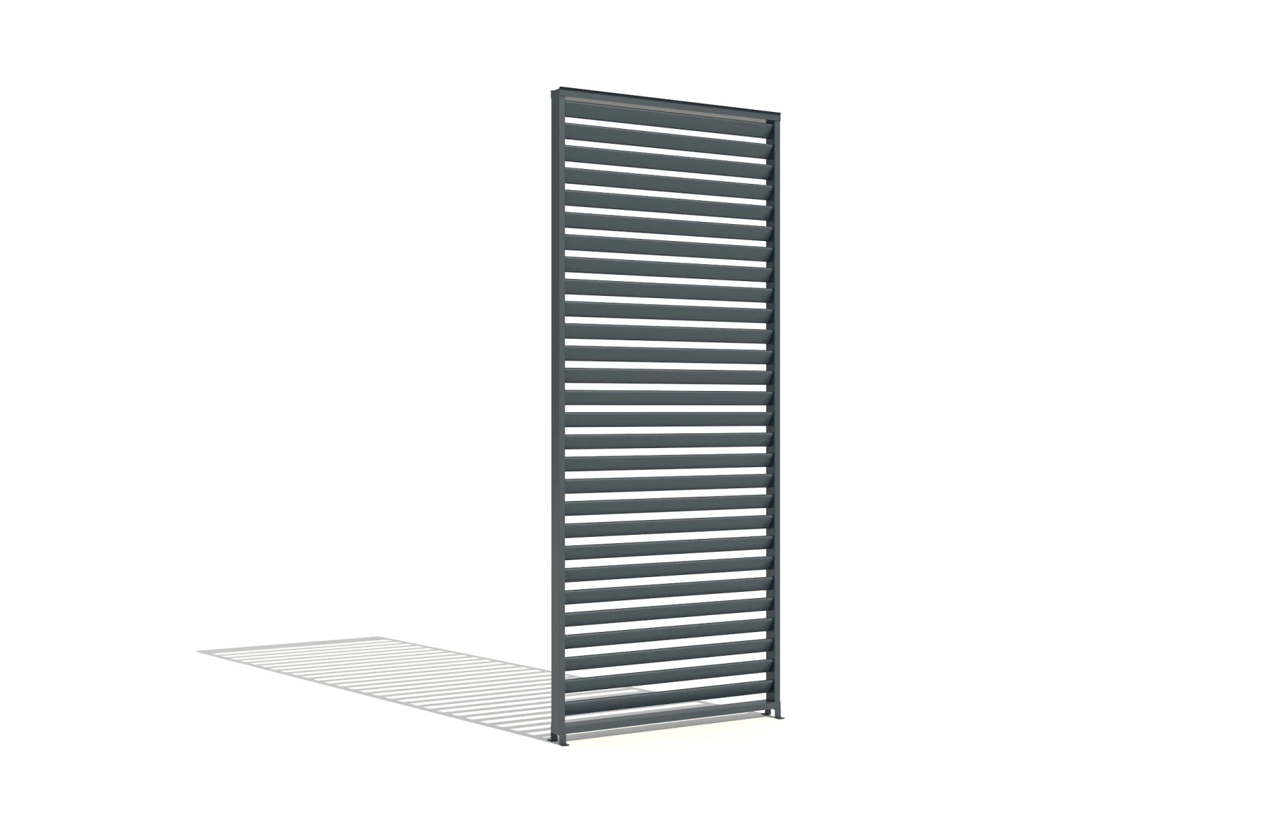Paravan din Jaluzele Ajustabile Manual pentru Pergola, 2500mm Inaltime, 1230x2285mm, Structura GRI RAL 7016