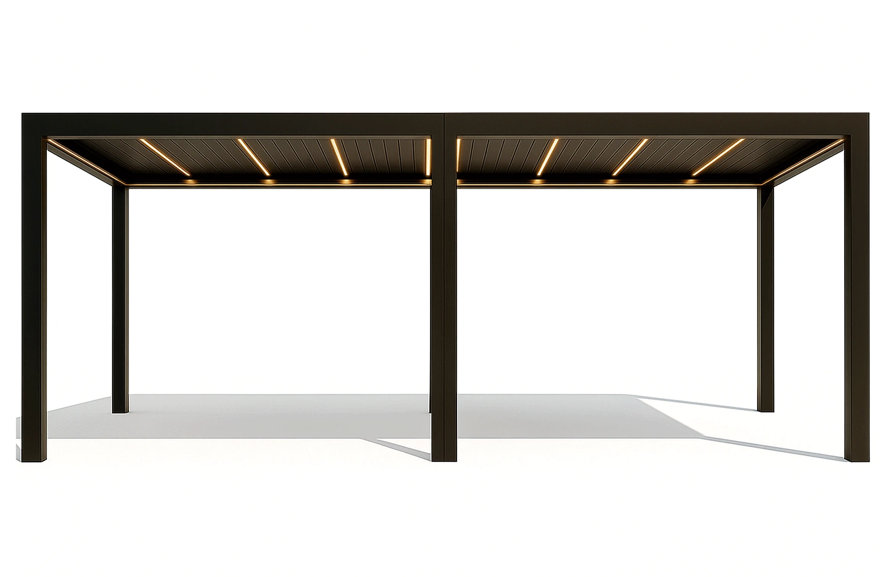 Pergola Bioclimatica Deluxe 2.0, Aluminiu, 3x8m, LED Lumina Calda, Gri Antracit