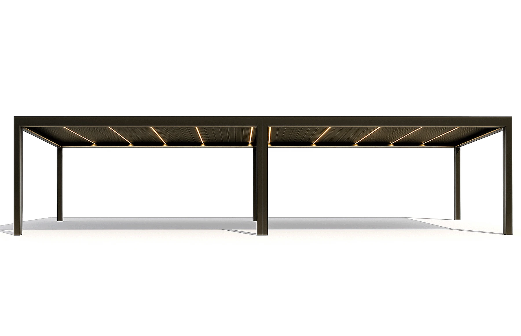 Pergola Bioclimatica Deluxe 2.0, Aluminiu, 4x8m, LED Lumina Calda, Gri Antracit