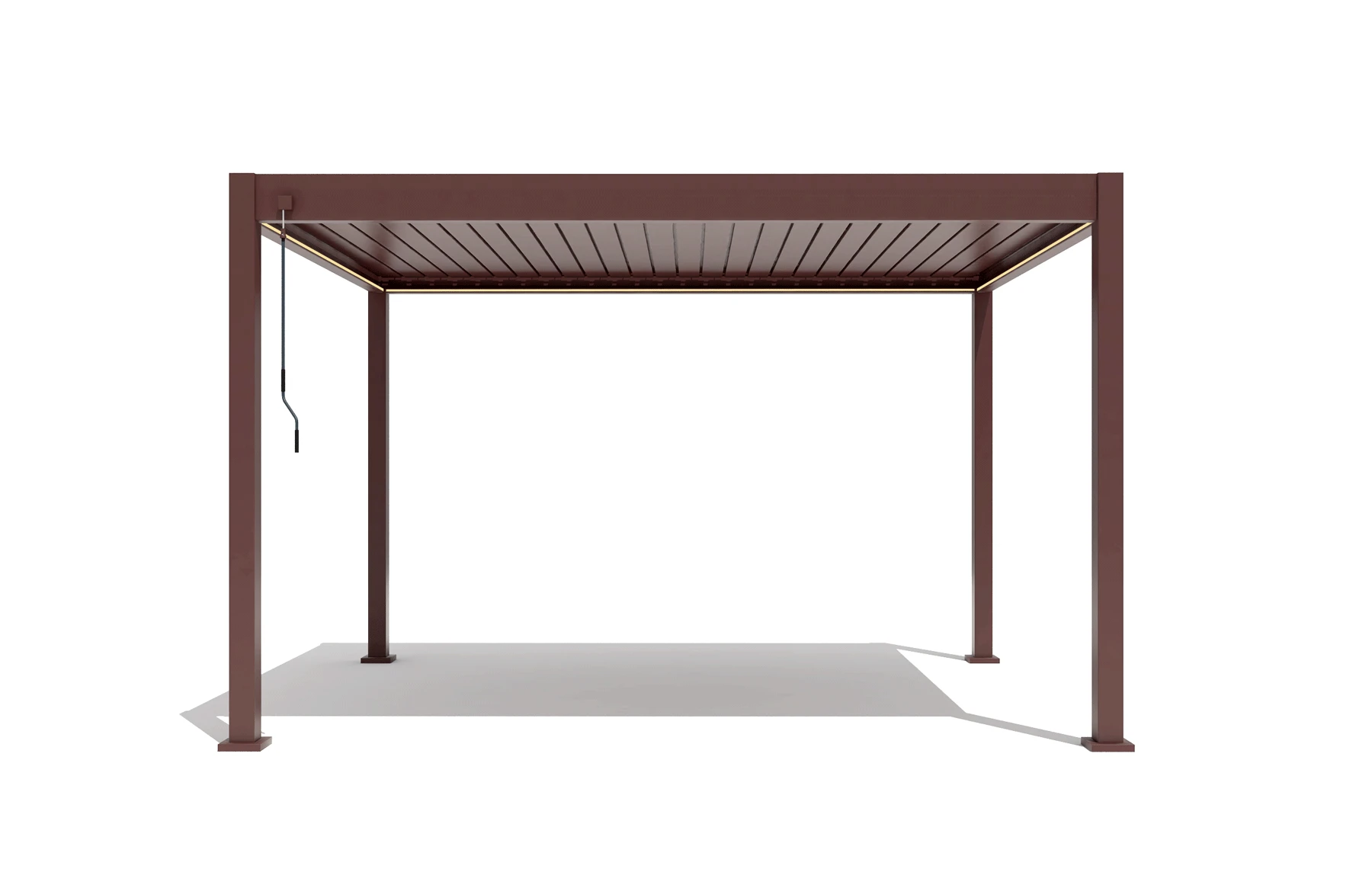 Pergola Bioclimatica X 2.0, Aluminiu, 3x4m, LED Lumina Calda, Maro