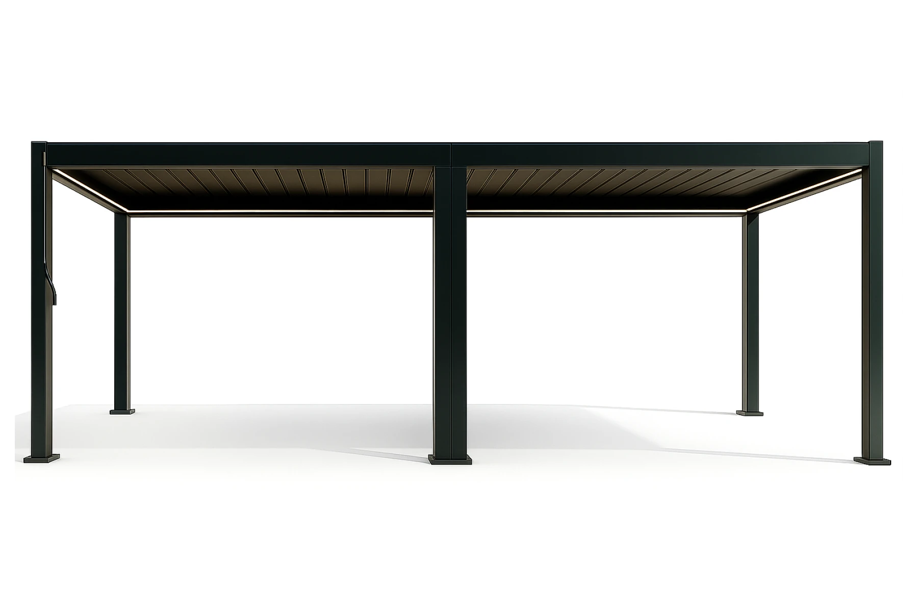 Pergola Bioclimatica X 2.0, Aluminiu, 3x8m, LED Lumina Calda, Gri Antracit