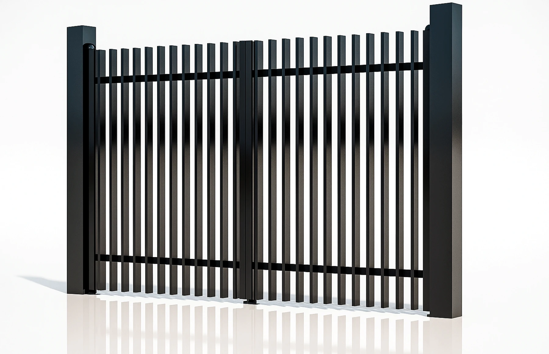 Poarta auto batanta aluminiu 4000x1800mm, prefabricat, model Light Straight, Negru, Gama Light
