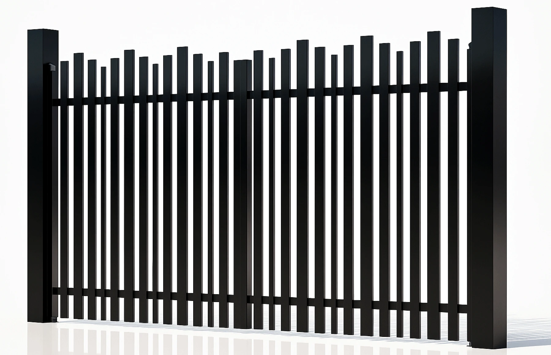 Poarta auto batanta aluminiu 3000x1800mm, prefabricat, model Light Wave, Negru, Gama Light