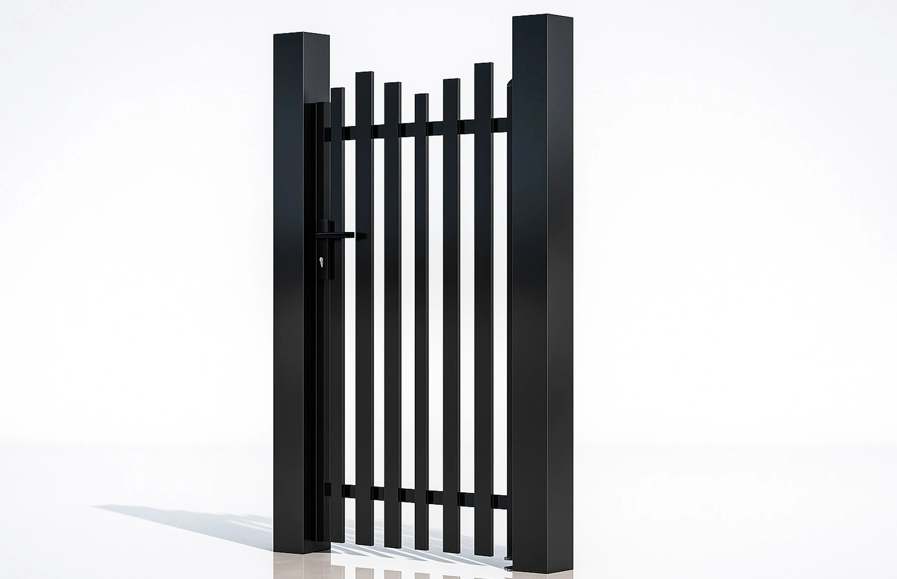 Poarta pietonala aluminiu Light Wave, 900mm lungime x 1800mm inaltime, Negru RAL 9005, Gama Light