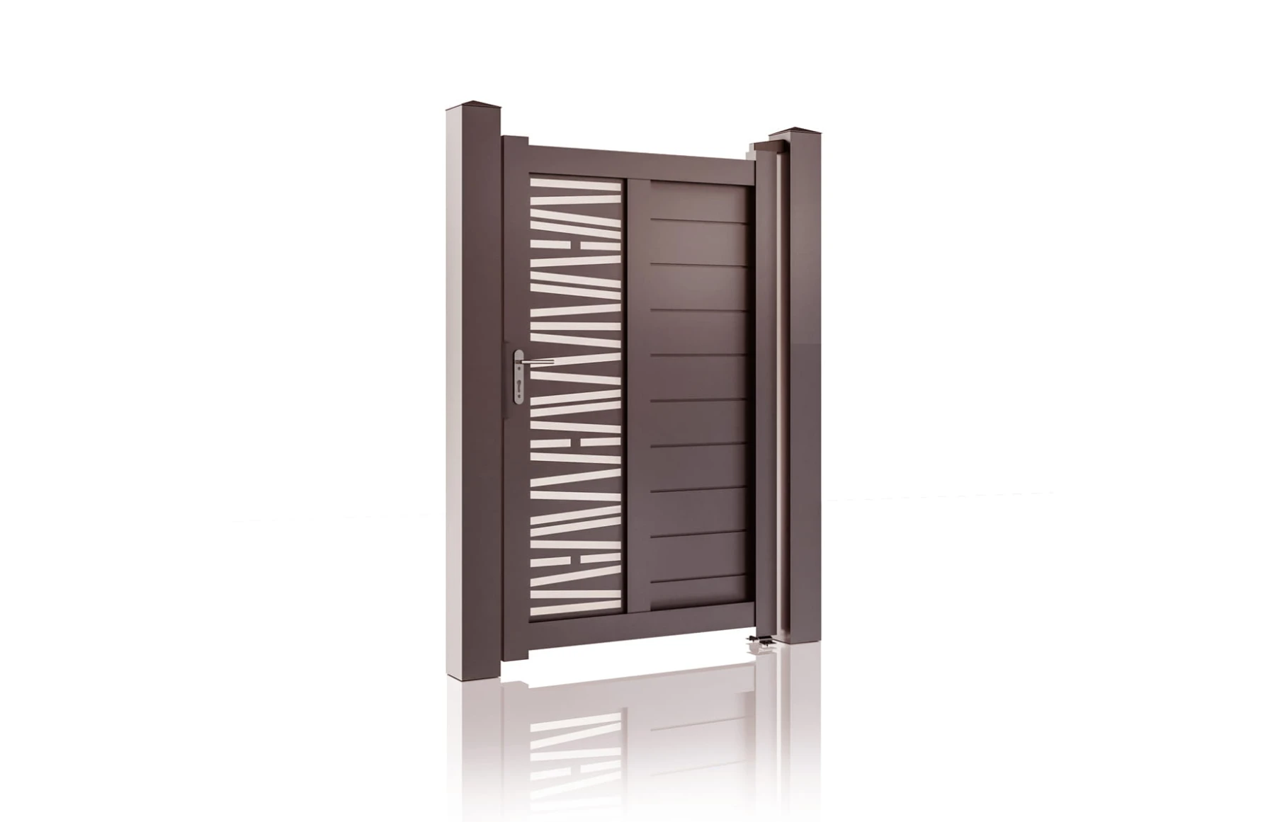 Poarta pietonala metalica din aluminiu 900x1800mm., maro, model Poseidon