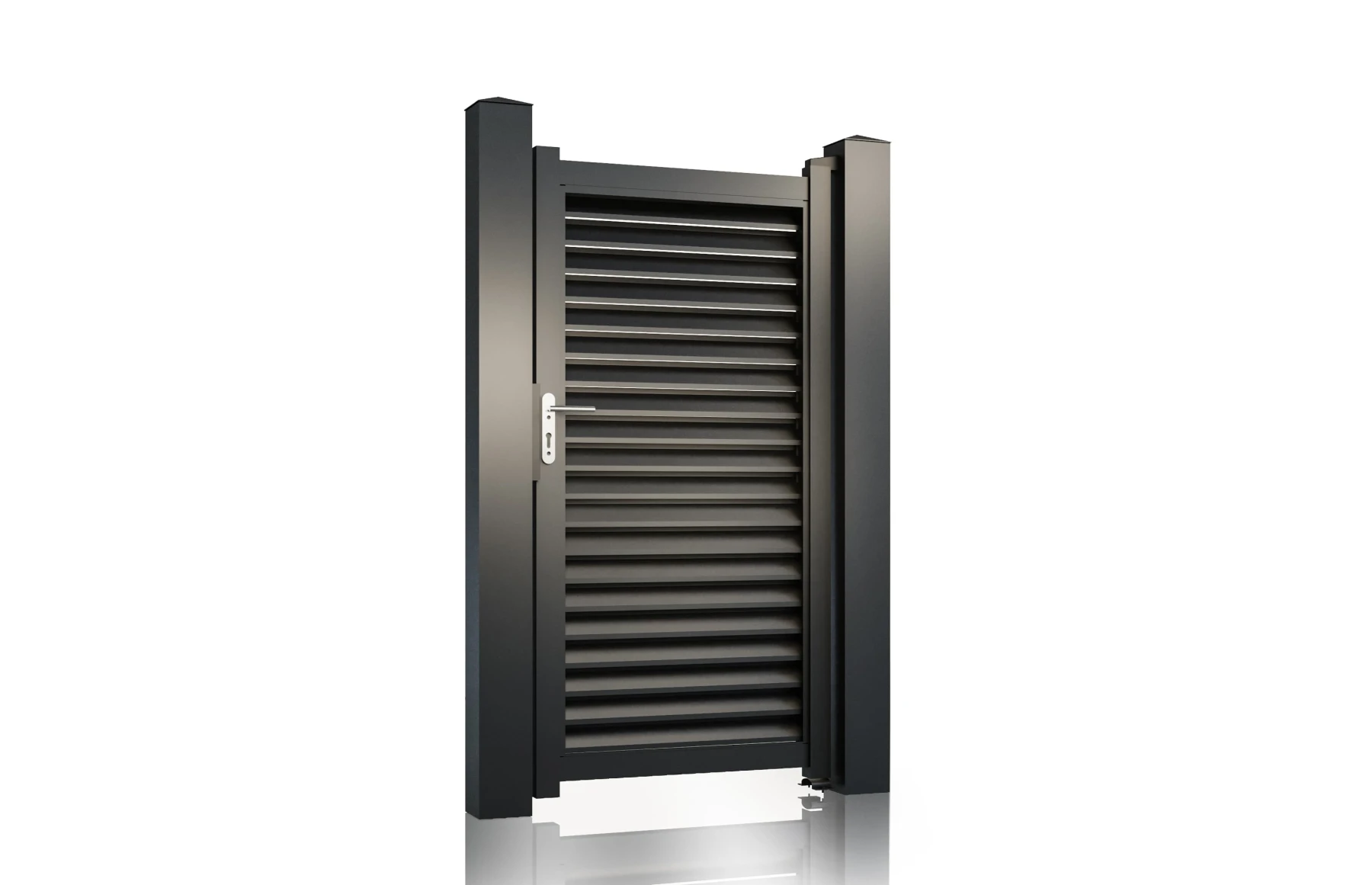 Poarta pietonala metalica din aluminiu 900x2000mm, gri antracit, model Jaluzea Suprem