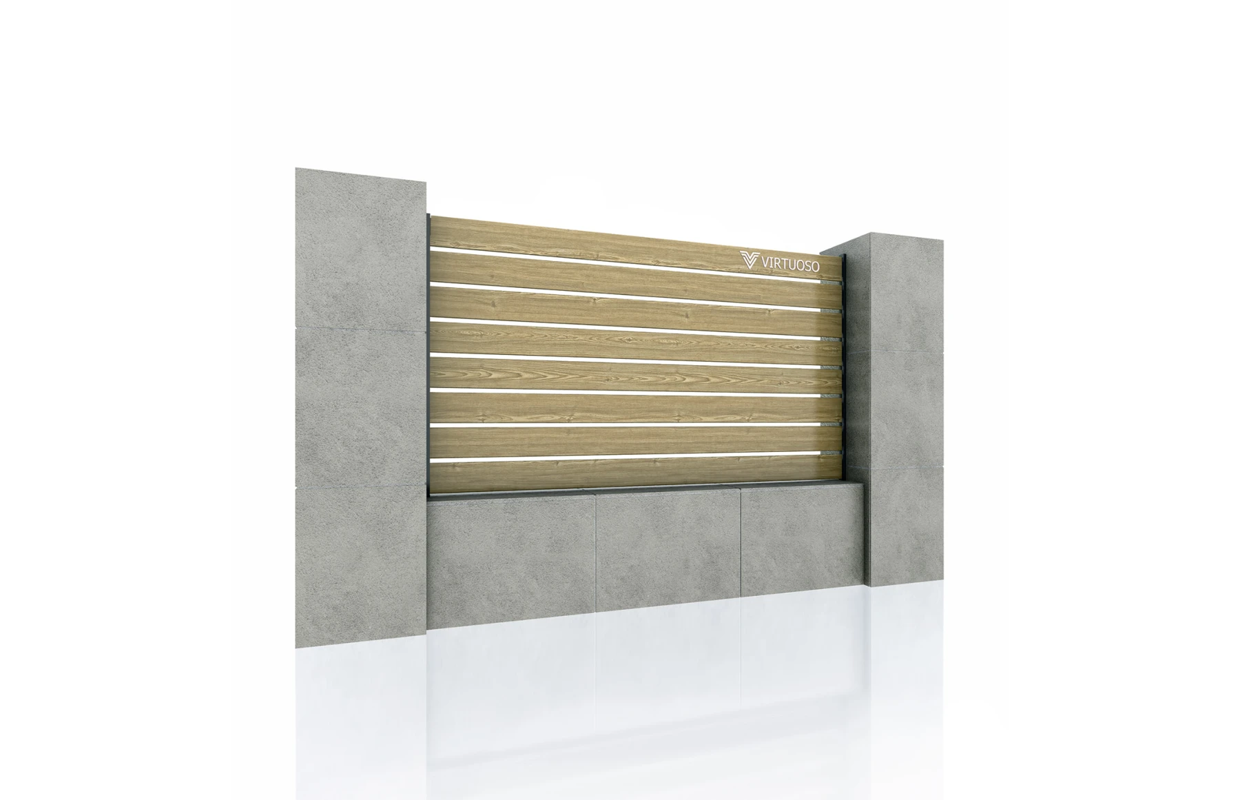 Gard WPC Cu Placaj Ares Aluminiu, Light Wood