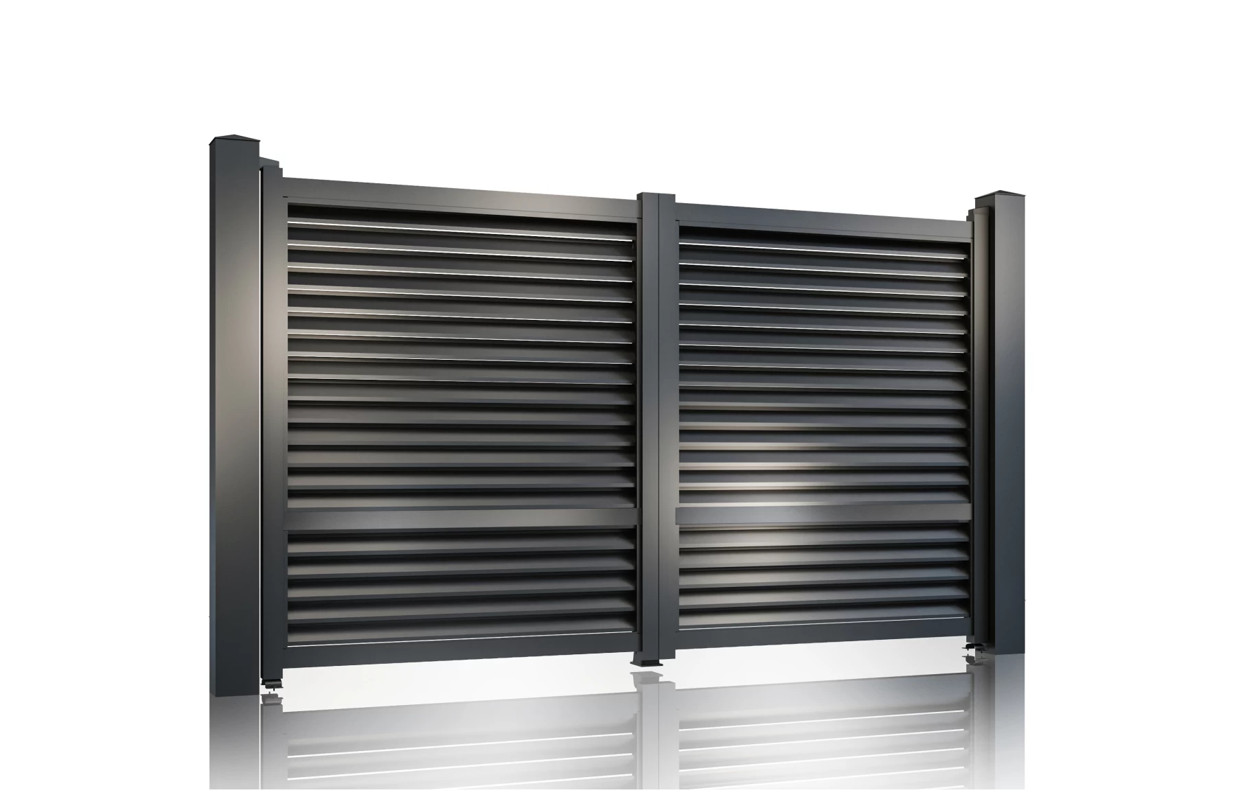 Poarta auto batanta ranforsata aluminiu 3500x1800mm, gri antracit, model Jaluzea Suprem