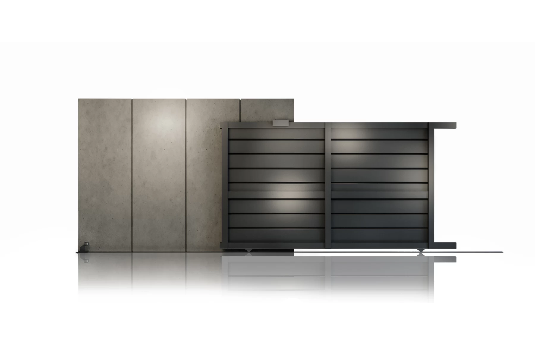Poarta culisanta  din aluminiu, prefabricata, model Baldur, 3000x1800mm, gri antracit