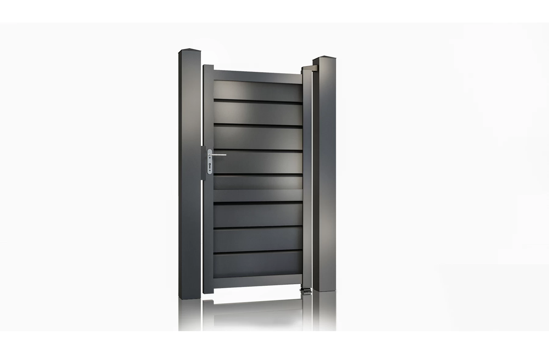 Poarta pietonala aluminiu Baldur, 900mm lungime x 1800mm inaltime, gri antracit