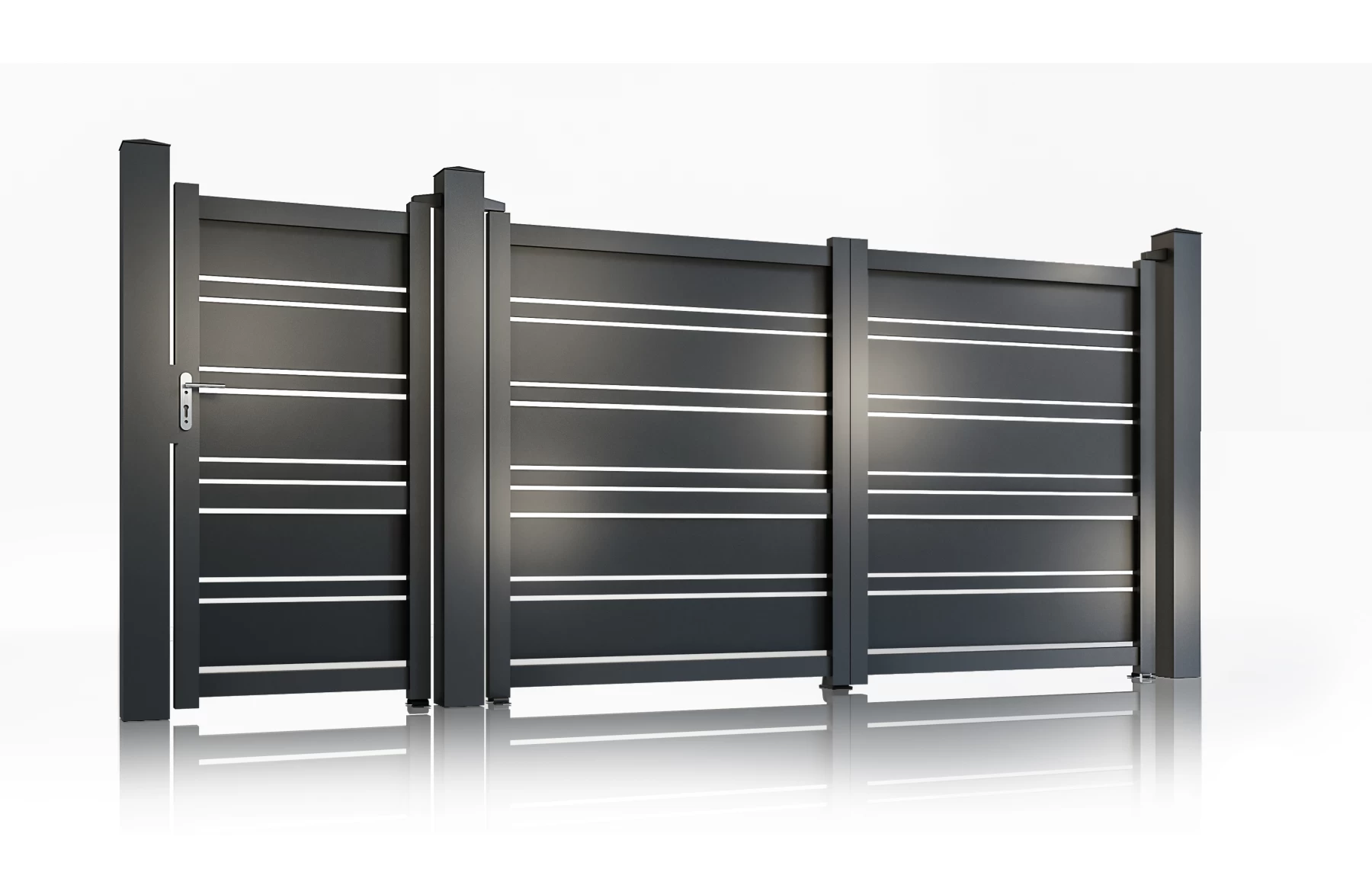 Set porti metalice din aluminiu, gri antracit, model Neptun
