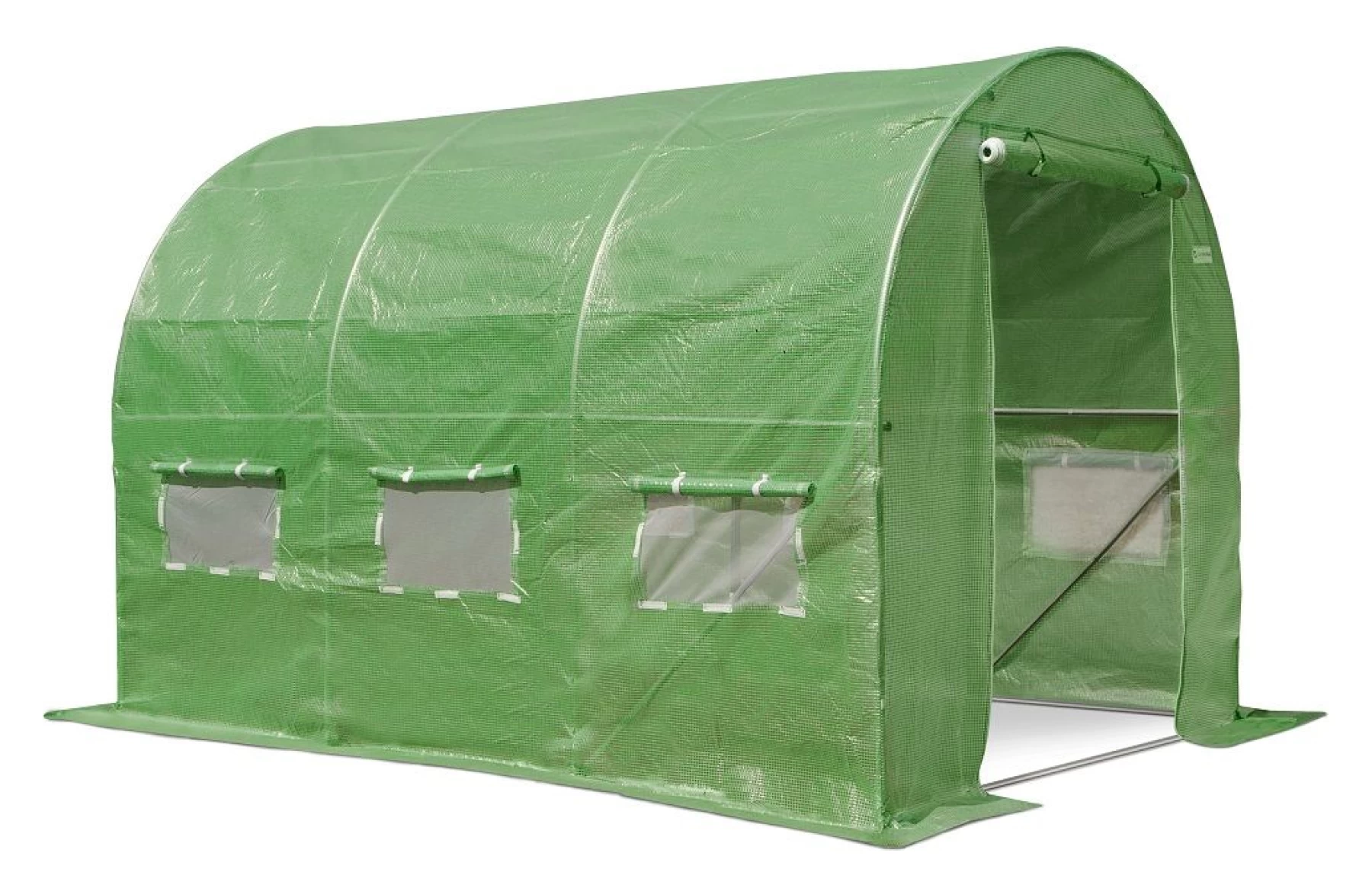 Sera / Solar gradina 3x2x2m, din HDPE, cadru metalic Ø25x0.7mm, cu 5 bare transversale, 6 ferestre 